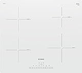 Bosch Serie 4 PUE612FF1J hobs Blanco Integrado Con - Placa (Blanco, Integrado, Con placa de inducción, Vidrio y cerámica, 1400 W, 14,5 cm)