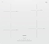 Bosch Serie 4 PUE612FF1J hobs Blanco Integrado Con - Placa (Blanco, Integrado, Con placa de inducción, Vidrio y cerámica, 1400 W, 14,5 cm)