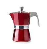 IBILI - Cafetera express Evva Red, 2 tazas, 100 ml, Aluminio fundido, Apto para inducción
