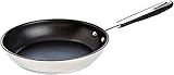 Amazon Basics Sartén Antiadherente de Inducción - Acero Inoxidable, con Mango Suave al Tacto - 20 cm