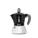 Bialetti - Cafetera Moka de Inducción, Adecuada para todo tipo de Placas, 6 Tazas de Café Espresso (270 Ml), Negro