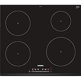 Siemens iQ100 EU631FEB1E hobs Negro Integrado Con - Placa (Negro, Integrado, Con placa de inducción, Cerámico, 1400 W, 14,5 cm)