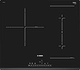 Bosch Hogar Serie 6 PVJ631FB1E - Placa de inducción, 60 cm, 17 niveles de potencia, 3 zonas de cocción, Gran zona 28 cm I Serigrafía Lineal, Negro