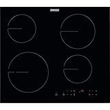 Zanussi ZHRN642K Placa vitrocerámica, 4 zonas de cocción, Avisador acústico, Bloqueo de seguridad, Indicador de calor residual, Control tactil independiente, Sin Marco, Negro, 60 cm