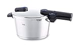 Fissler Vitaquick Olla a presión de 4,5 L y diámetro de 22 cm, acero inoxidable, 2 niveles de cocción, apilable, para todo tipo de placas, también inducción