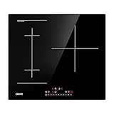 CIARRA CBBIH3BF Placa Inducción Integrada 6500W de 3 Fuegos con Zona Flex y Función Boost Inducción Vitrocerámica de Control Táctil 9 Niveles de Potencia Función de Seguridad Negro