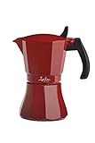 Jata Cafetera HCAF2009 9 Tazas Vulcano Inducción RojoJata Hogar HCAF2009 - Cafetera de aluminio de 9 tazas. Apta para todas las cocinas, incluida inducción. Asa maciza especial anti-quemados