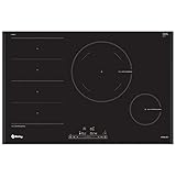 Balay 3EB989LU - Placa de inducción, 3 zonas con Función Sprint, Zona Gigante de Cocción, 80 cm, Color Negro