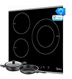 MIDEA Placa Inducción 3 fuegos 60 cm 7200 W - Cocina Inducción Integrada con Panel de control tactil - Placas de Inducción para Encimera con Función Boost y Temporizador