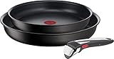 Tefal Ingenio Unlimited On - Juego de 2 Sartenes + Mango extraíble: Sartenes de 22 y 26 cm, mango intercambiable, sartenes antiadherentes, revestimiento titanio, Thermo-signal, Color Negro