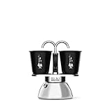 Bialetti Mini Express Induction, cafetera de inducción, 2 tazas (100 ml), apta para todo tipo de fuegos, negra