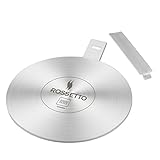 ROSSETTO Adaptador de inducción Difusor para Placa de Inducción Difusor de Calor con Asa Desmontable para Cafetera de Acero Inoxidable (24cm)