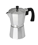 Jata Hogar CCA9 - Cafetera italiana de aluminio. 9 tazas. Asa maciza. Junta de silicona