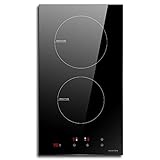 NOXTON Placa de Inducción 2 Fuegos, Vitrocerámica Inducción Empotrable, Placa Inducción Eléctrica con Control Táctil, Temporizador, Bloqueo para Niños, Sin Enchufe, 3500 W, Negro