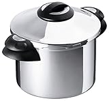 Kuhn Rikon Duromatic Top, Olla a Presión Super Rápida con Asas 6 L. /24 Cm, Olla Express Apta para Inducción, Óptima Distribucion del Calor, Acero Inoxidable 18/10, Despresurización automática