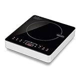 NEWCHEF - Placa Inducción Portátil Go2000 (2000W) 10 Potencias, 3 Prog. Preconfigurados y Pantalla LED. Hornillo Eléctrico con Temp. Ajustable 60-240ºC y Temporizador 3h. Ideal para Sartenes max. 19cm