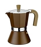 Monix Italiana M670012 Cafetera Cream Tz, Aluminio, Marrón, 12 Tazas