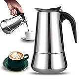 ELYCO PLACE Cafetera Italiana 12 Tazas inducción. Cafetera para vitro en acero inoxidable. Compatible con todo tipo de cocinas. (12 Tazas)