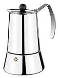 Monix Eterna - Cafetera Italiana con Capacidad 4 Tazas, Fabricada en Acero Inoxidable 18/10 y Apta para Todo Tipo de cocinas, incluida inducción (Braisogona_M630004)