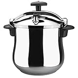 Olla a presión MAGEFESA STAR BOMBEADA rápida, fácil Uso, Acero Inoxidable 18/10, Apta para inducción. Fondo termodifusor, 3 Sistemas de Seguridad (10L)