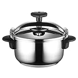 Olla a presión MAGEFESA STAR RECTA rápida, fácil uso, acero inoxidable 18/10, apta para inducción. Fondo termodifusor, 3 sistemas de seguridad (4L)
