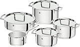 ZWILLING Batería de Cocina de 5 Piezas, 4 Tapas, Apto para Inducción, Acero Inoxidable, Passion, Color Gris Brillante, Ø 16cm, Ø 20 cm, Ø 24 cm, Ø 28 cm