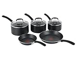 Tefal E857S544 Juego de sartenes para inducción, Negro, 5 unidades