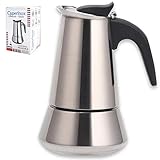 CUPERINOX Cafetera italiana inducción | 2 tazas | cafetera express para placas y vitroceramicas inducción | acero inoxidable | apto lavavajillas (no incluye molinillo café)