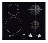 AEG – HD 634170 NB - Encimera de cocina mixta a inducción y gas, acabado en color negro, 60 cm