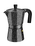 Monix Vitro Rock-Cafetera Italiana de Aluminio, 9 Tazas, 11 cm