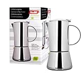 IBILI - Cafetera express Essential, 2 tazas, 100 ml, Acero Inoxidable, Apto para inducción